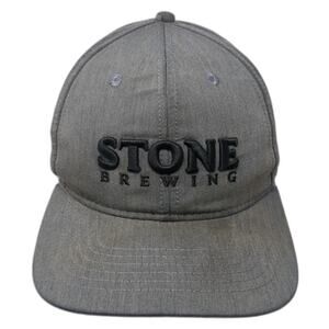 Stone Brewing Snapback Hat Gray One Size Embroidered Logo 6 Panel Baseball Cap